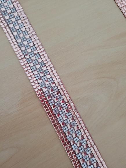 Cinto de strass rosé gold cintura toda