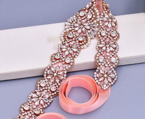 Cinto de Strass Rosé Gold Tam G 90cm