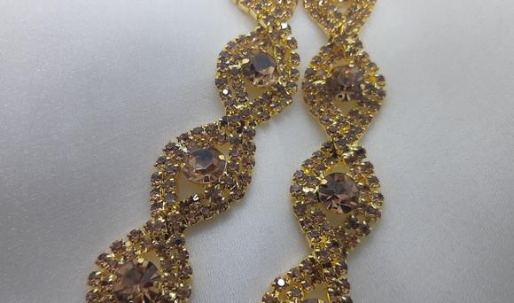 Cinto de Strass Trançado Dourado