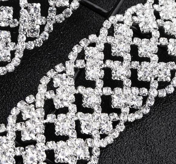 Cinto de Strass Trançado Prata