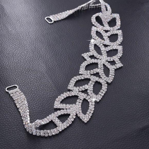 Cinto de strass tulipa dourado ou prata