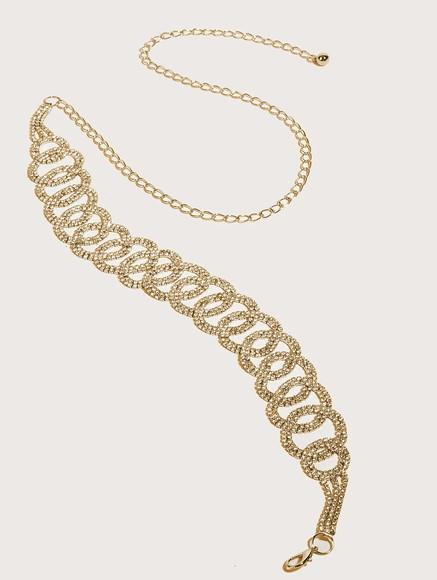 Cinto Dourado com Strass Entrelaces