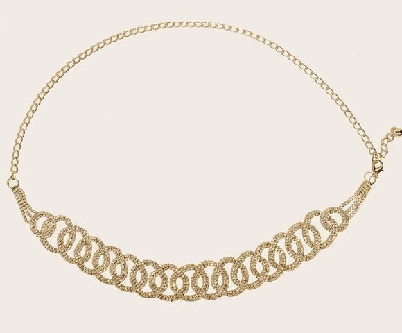 Cinto Dourado com Strass Entrelaces