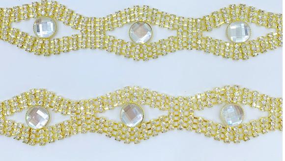 Cinto Dourado de Strass e Pedras