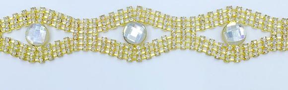 Cinto Dourado de Strass e Pedras