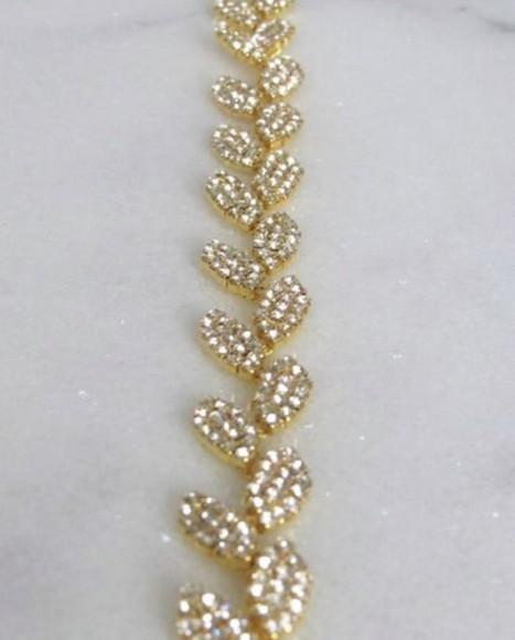 Cinto Dourado Folhas de Strass