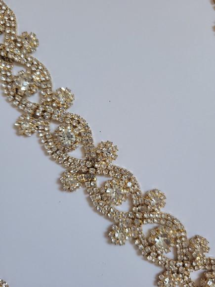 Cinto Dourado Renda de Strass