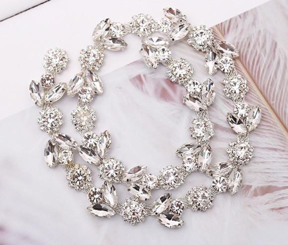 Cinto Flores de Strass Prata