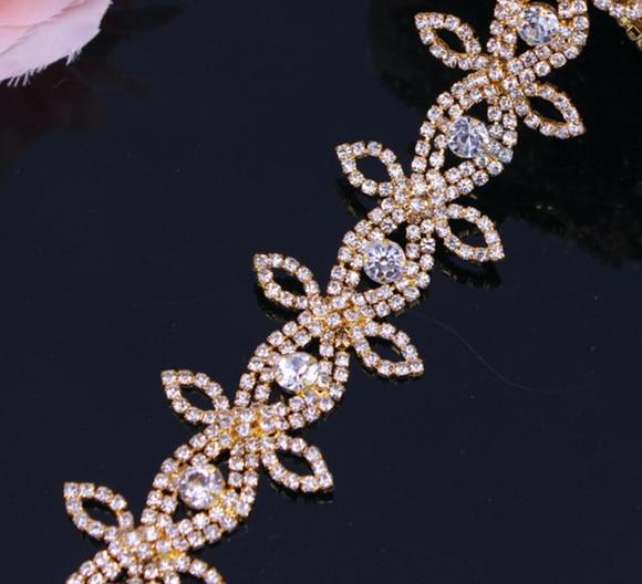 Cinto Flores de strass Prata, Dourado ou Rosé Gold