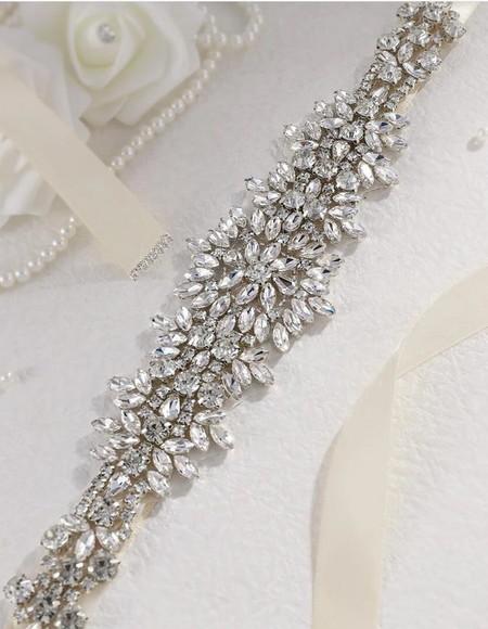 Cinto Florido de Strass para Vestido de Festa ou Noiva