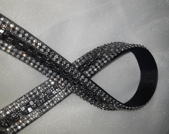 Cinto Grafite com Strass