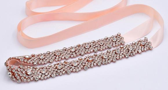 Cinto Luxuoso de Strass Rosé Gold