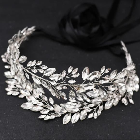 Cinto para Noiva Folhas de Strass Largo