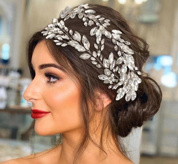 Cinto para Noiva Folhas de Strass Largo