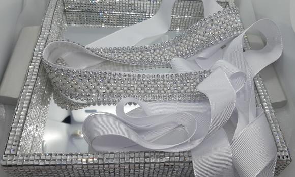 Cinto Prata com Strass e Mini Pérolas