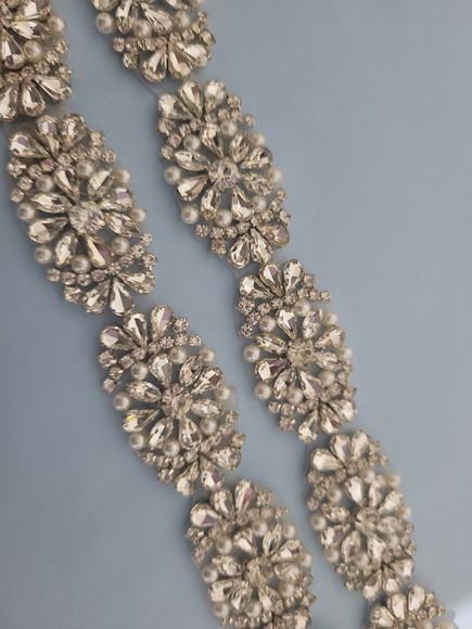 Cinto Prata com Strass e Pérolas