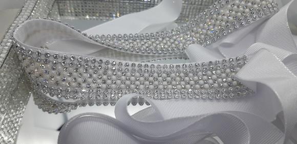 Cinto Prata com Strass e Mini Pérolas