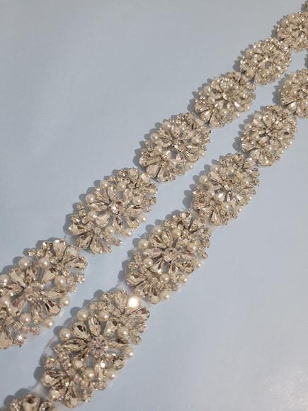 Cinto Prata com Strass e Pérolas