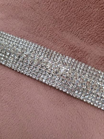 Cinto Prata de Strass Delicado - 1,20m