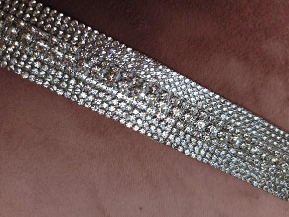 Cinto Prata de Strass Delicado - 1,20m