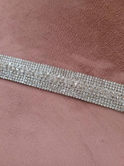 Cinto Prata de Strass Delicado - Várias Cores de Fita.