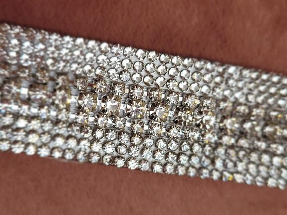 Cinto Prata de Strass Delicado - Várias Cores de Fita.