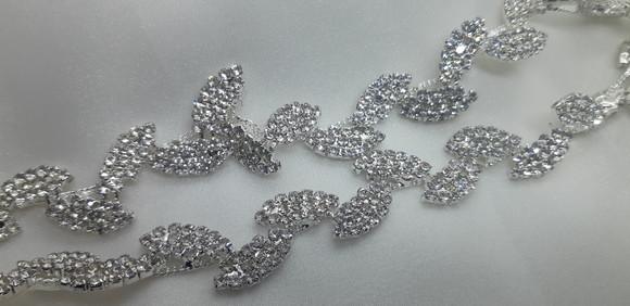 Cinto Prata de Strass Folhas