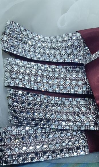 Cinto Prata Largo Inteiro de Strass Várias Cores Fita