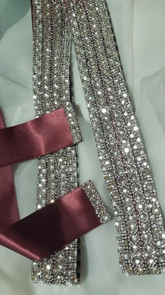 Cinto Prata Largo Inteiro de Strass Várias Cores Fita