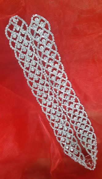 Cinto prata rendado de strass