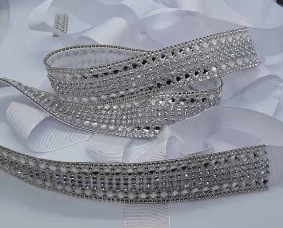 Cinto Prateado com Strass e Mini Espelhos