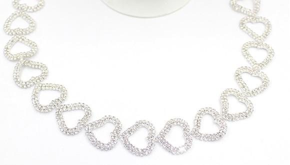 Cinto Renda De Corações Em Strass 90cm