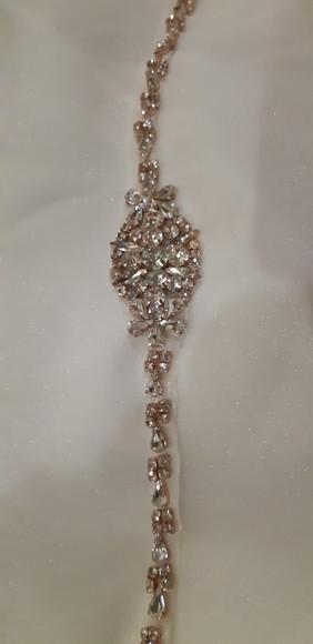 Cinto Rosé de Strass para Vestido de Festa ou de Noiva