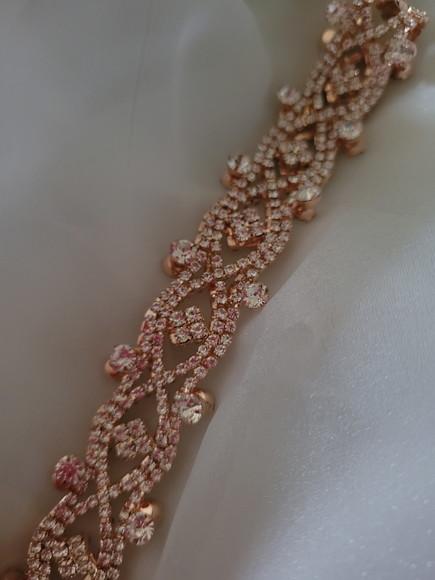 Cinto Rosé de Strass Rendado