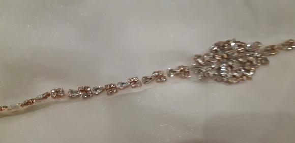 Cinto Rosé de Strass para Vestido de Festa ou de Noiva