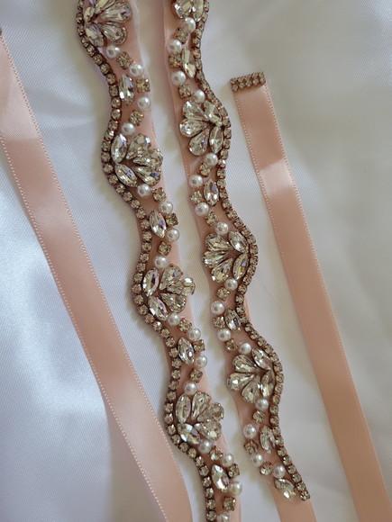 Cinto Rose Gold com Pedras e Pérolas