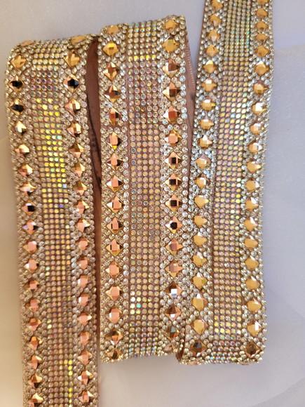Cinto Rosé Gold com Strass Ab 3cm