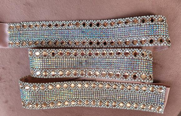 Cinto Rosé Gold com Strass Ab Largo 5cm