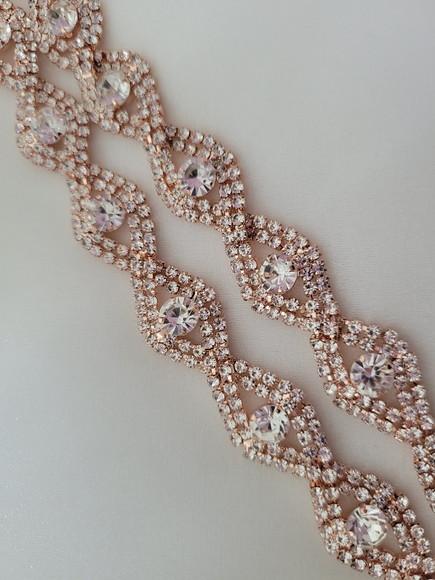 Cinto Rosé Gold Fino com Strass