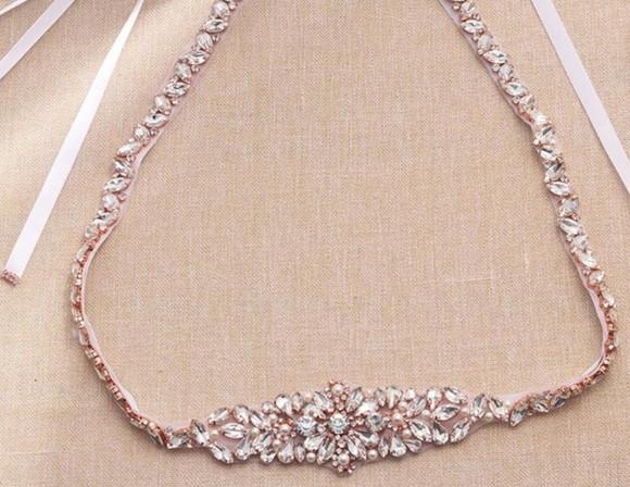 Cinto Rosé Gold Grande de Strass e Pérolas