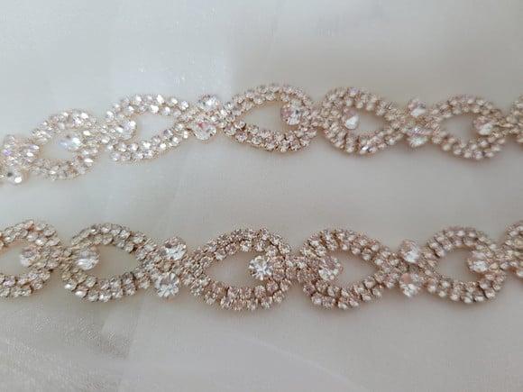 Cinto Rose Gold Laços de Strass
