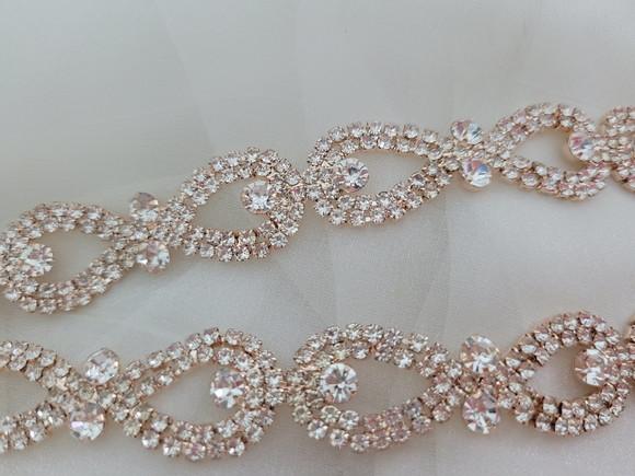 Cinto Rose Gold Laços de Strass