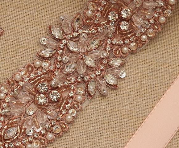 Cinto Rosé Gold para Vestido de Noiva ou de Festa