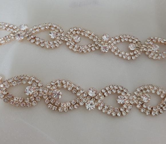 Cinto Rose Gold Laços de Strass