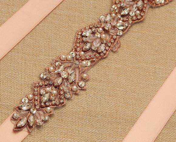 Cinto Rosé Gold para Vestido de Noiva ou de Festa