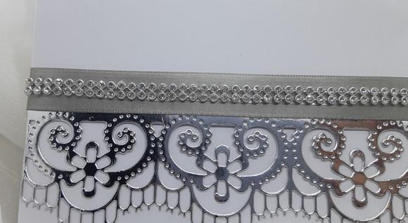 Convite Completo Branco e Prata com Strass