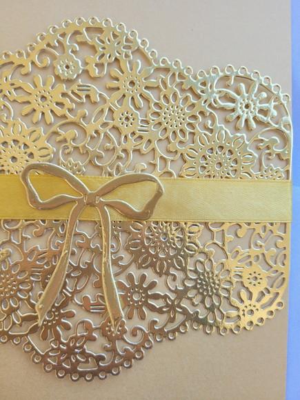 Convite Dourado com Renda Completo c/ Arte e Impressão