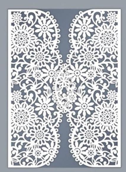 Convite para Casamento Renda de Flores