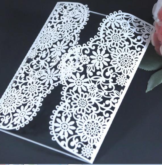 Convite para Casamento Renda de Flores