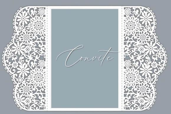 Convite para Casamento Renda de Flores